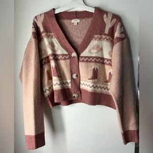 Western Knit Pattern Cardigan